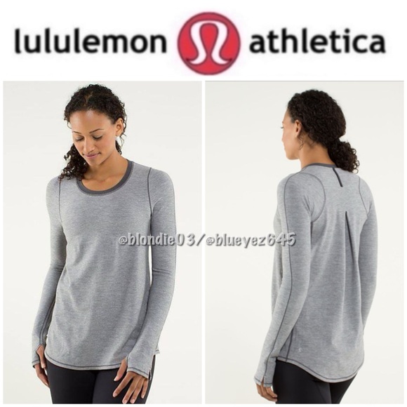 Lululemon Tuck and Flow Long Sleeve in Heathered Soot Light 8 - Picture 1 of 3